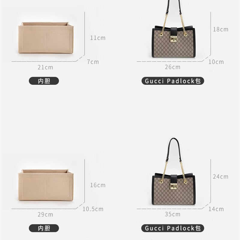 【Only Sale Inner Bag】Bag Organizer Insert For Gucci Padlock Organiser Divider Shaper Protector Compartment