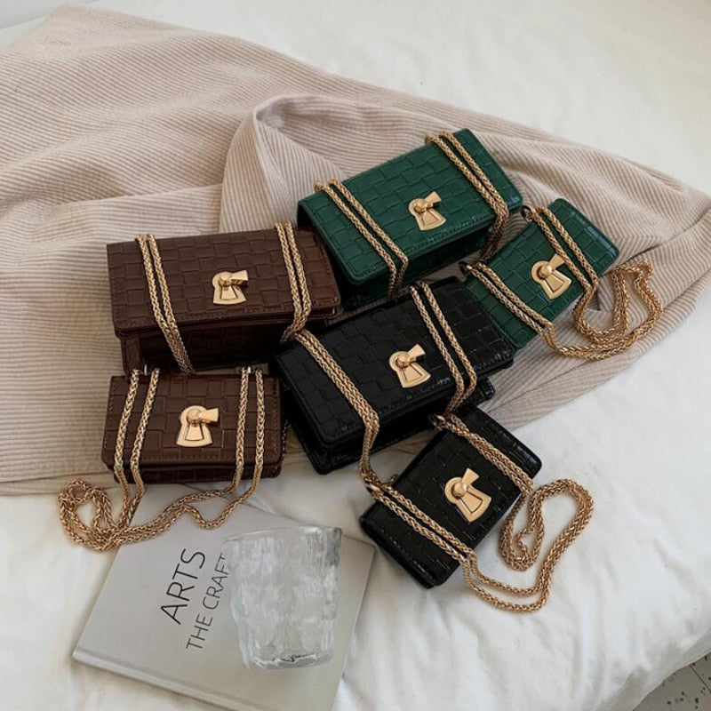 Mini Square Crossbody Bag New High-quality PU Leather Women's Designer Handbag Vintage Shoulder Messenger Bag