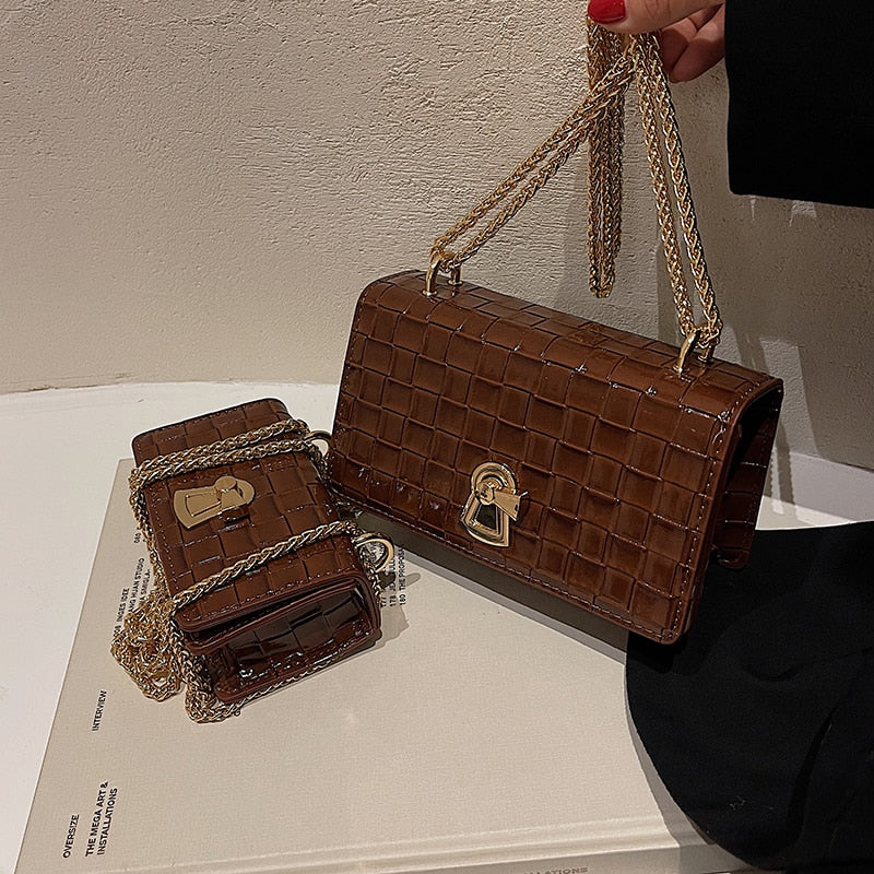 Mini Square Crossbody Bag New High-quality PU Leather Women's Designer Handbag Vintage Shoulder Messenger Bag