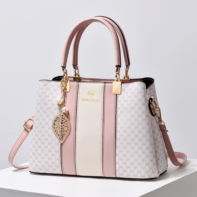 Summer handbag middle-aged large-capacity color matching single shoulder messenger bag tide
