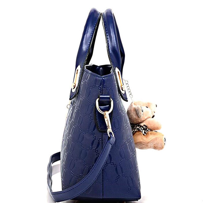 Women 4 Set Handbags Pu Leather Fashion Designer Handbag Shoulder Bag Black Vintage Female Messenger Bag Sac A Main