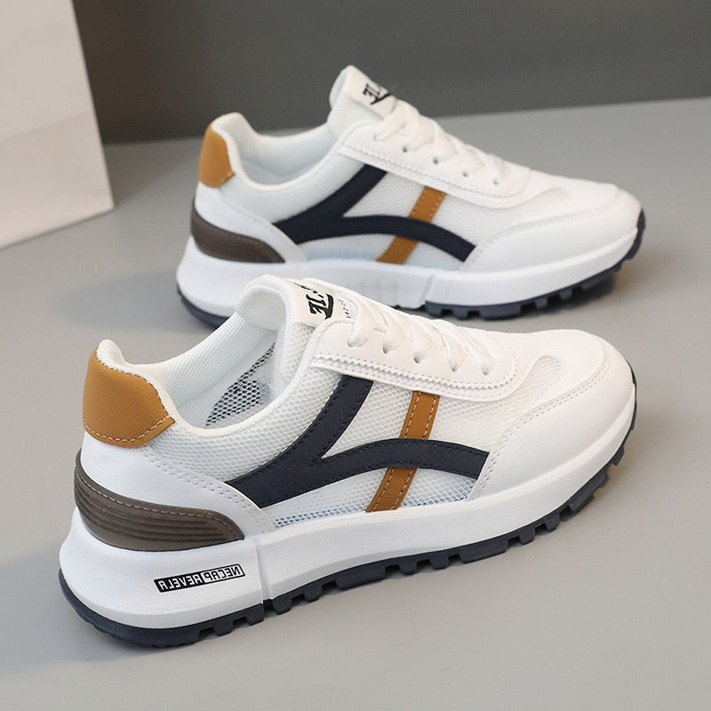 Shoes for Women Sneakers 2025 Spring Girl New Street Fashion Leather Casual Sport Running Shoes Flat Skateboard Shoes