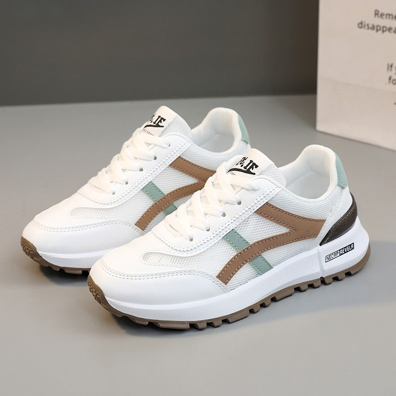 Shoes for Women Sneakers 2025 Spring Girl New Street Fashion Leather Casual Sport Running Shoes Flat Skateboard Shoes